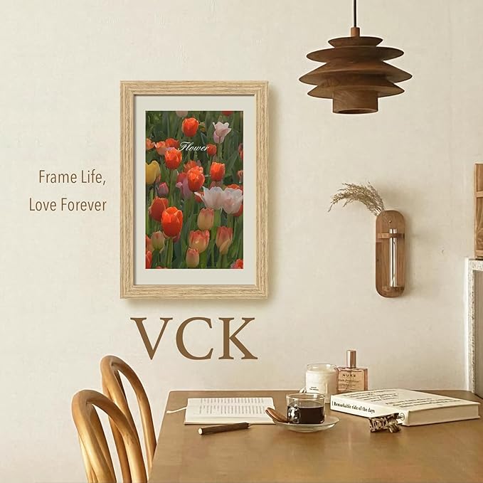 VCK 11x17 Poster Frame Set of 3 - Beige Oak, Natural Solid Wood Wall Gallery Picture Frame