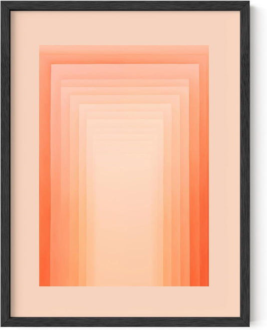 HAUS AND HUES Pink Geometric Art Print with Black Oak Frame 12x16