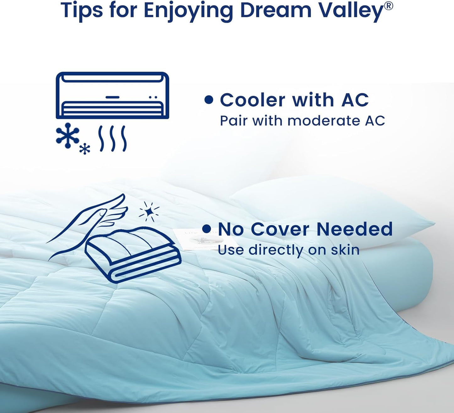 Dream Valley®Outlast®Deepsleep Cooling Comforter, Twin Size, NASA-Grade Space Technology Cooling Blanket for Hot Sleepers Night Sweats, Q-Max > 0.45 Aerocool™Breathable, Dream Blue, 68"x90"