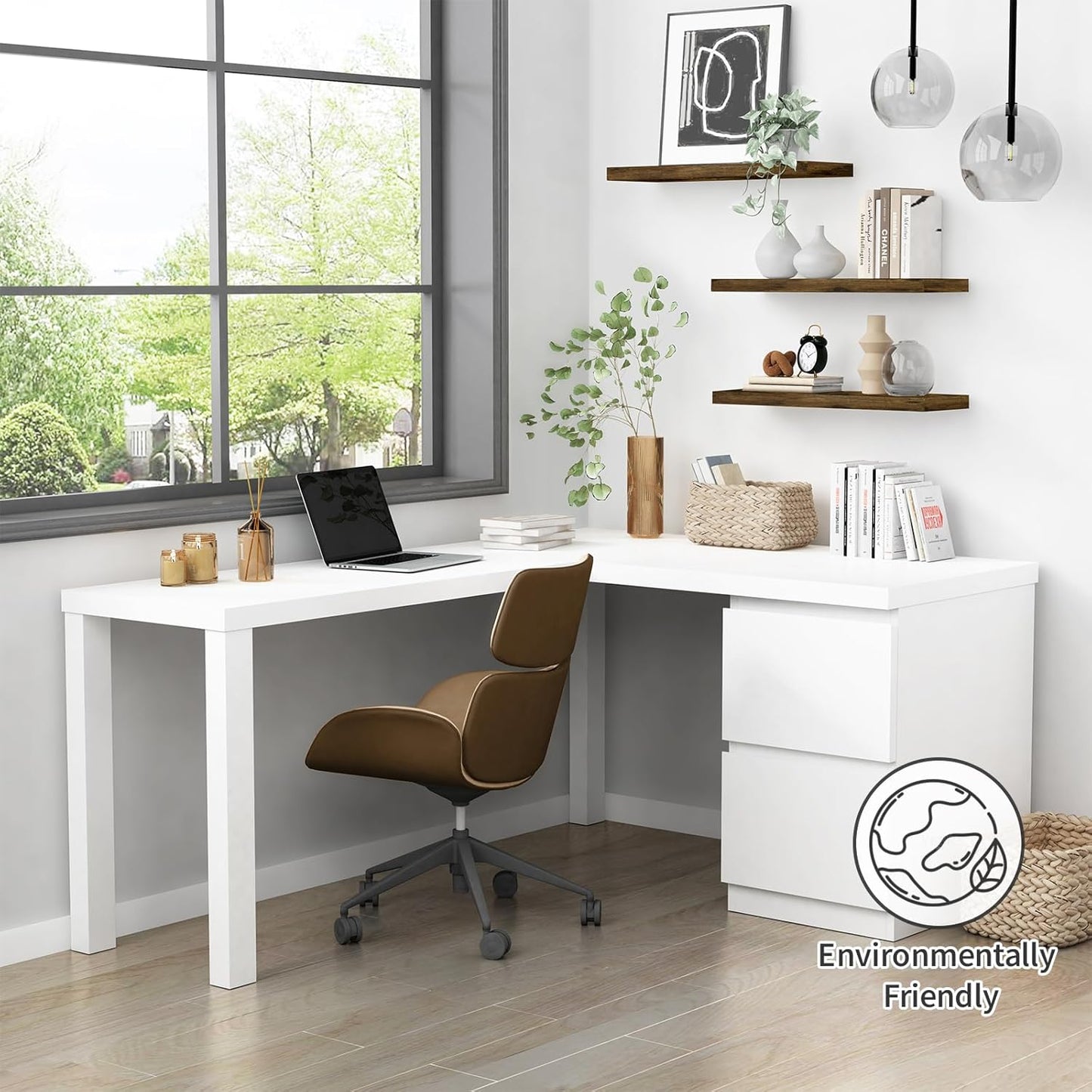 Forbena Rustic Brown Floating Shelves for Wall Set of 3, 24 Inches Long Hanging Shelves for Bedroom Storage, Large Wall Mounted Shelves for Living Room Books, Closet (Dark Wood)