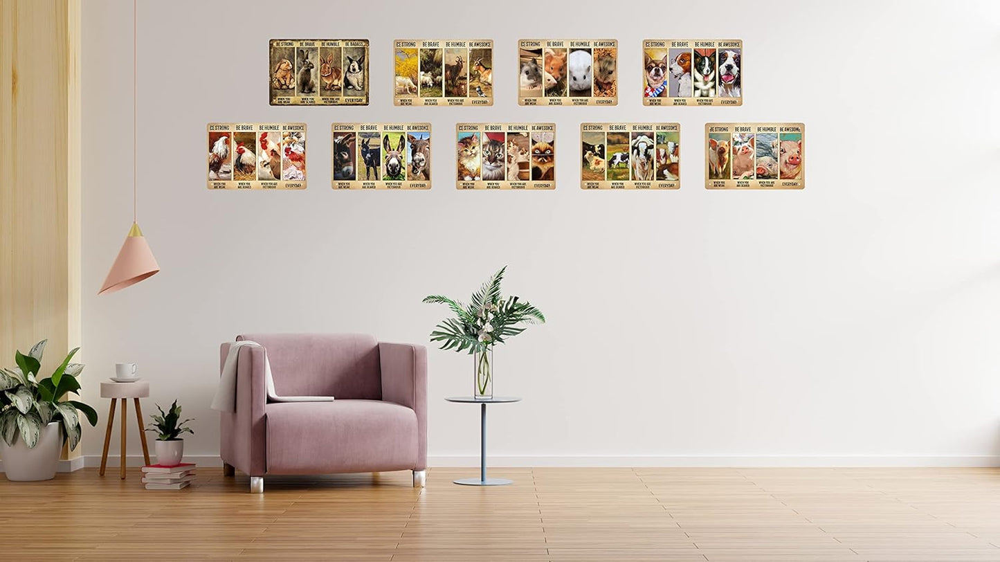 Funny Pig Decor Retro Metal Tin Sign Pet Lovers - Motivational Quote - Vintage Farm Art Sign for Home Office Room Coffee Bar Shop Wall Decor Poster Gift 8x12 in