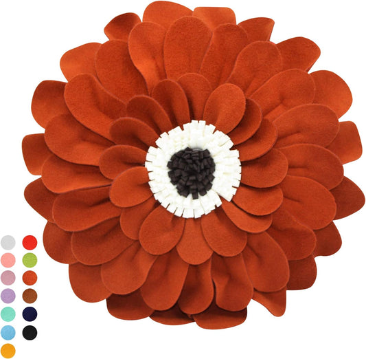 Decorative Flower Pillows – 3D Happy Daisy Flower Throw Pillow - Flower Shape Design Patented-Flower Shaped Pillow For Home Décor – Round Throw Pillows Soft & Cozy - Couch & Bed Flower Shape Pillow
