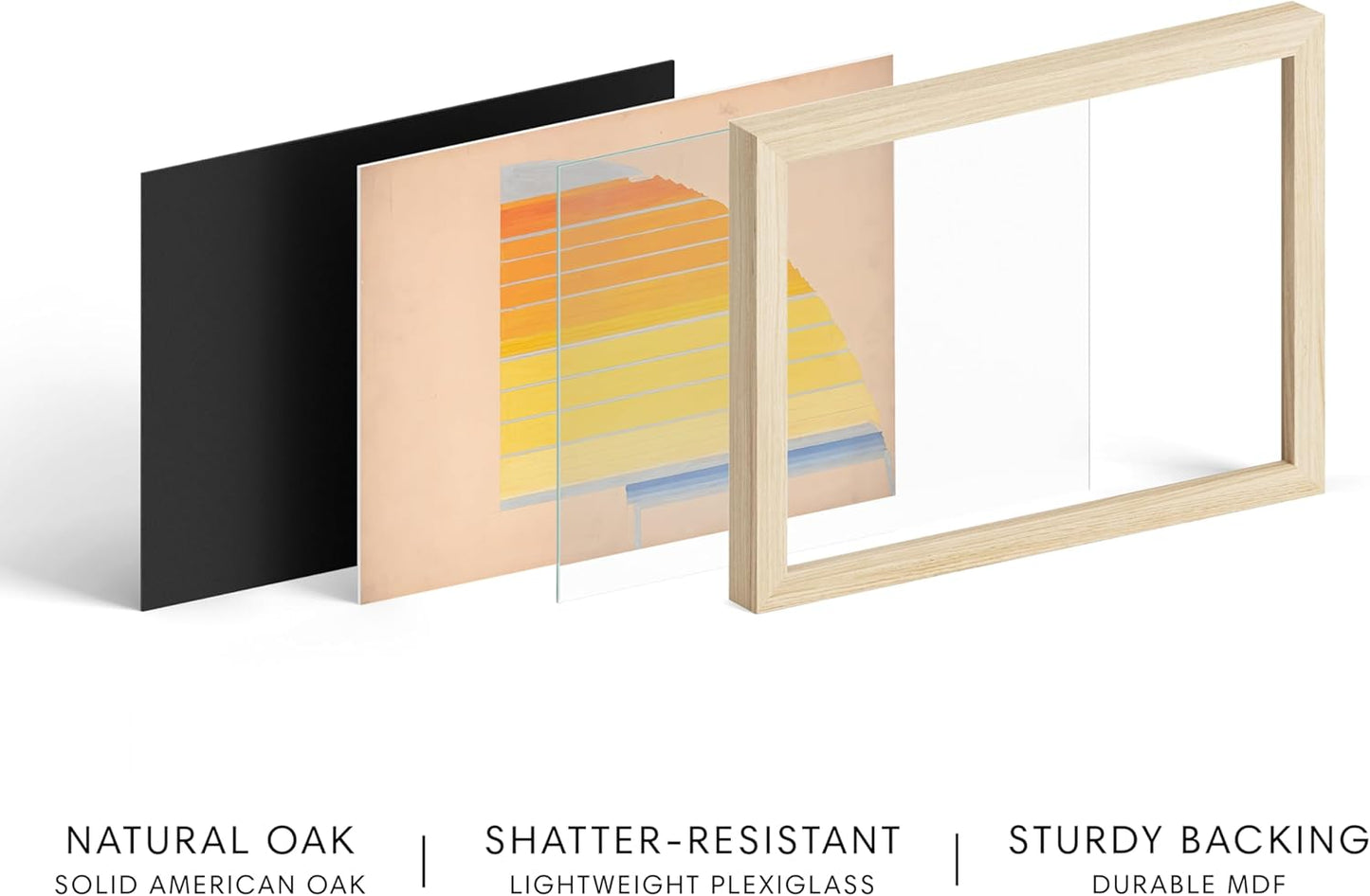 HAUS AND HUES Colorful Abstract Wall Art - Minimalist Retro Picture for Living Room Decor, Red and Pink Modern Wall Art Painting (Winold Reiss, Beige Frame, 12x16)