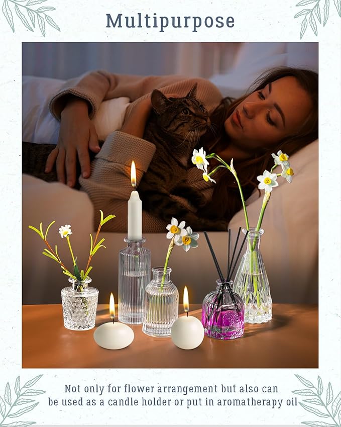 Yirilan Bud Vases Set of 32 PCS, Small Flower Vases for Table Centerpieces, Mini Vases for Single Stem Flowers, Glass Vases for Centerpieces, Wedding & Home Decor, Clear