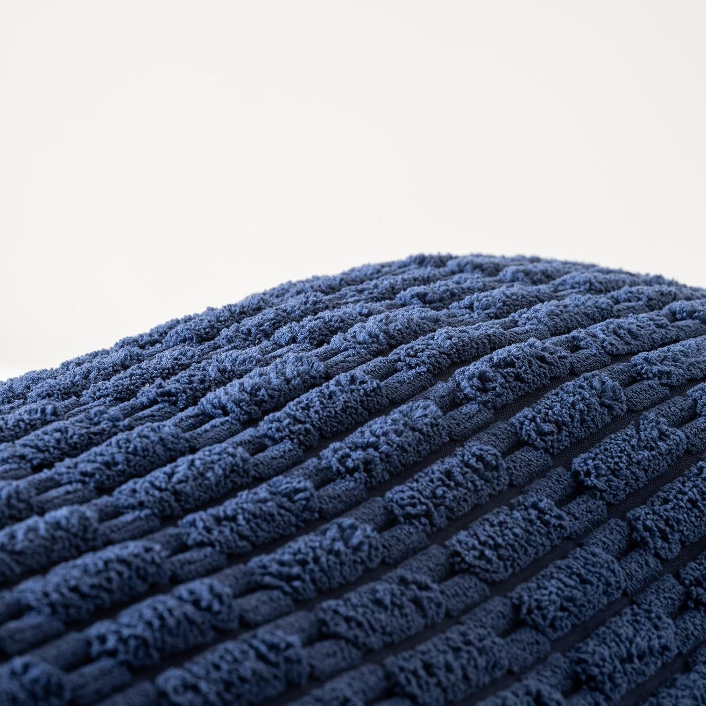 Fancy Homi Navy Blue Long Body Lumbar Decorative Throw Pillow Covers 20x54 Inch for Bed Couch Bedroom Bench, Soft Corduroy Rectangle Solid Pillow Case, Rustic Farmhouse Boho Room Decor