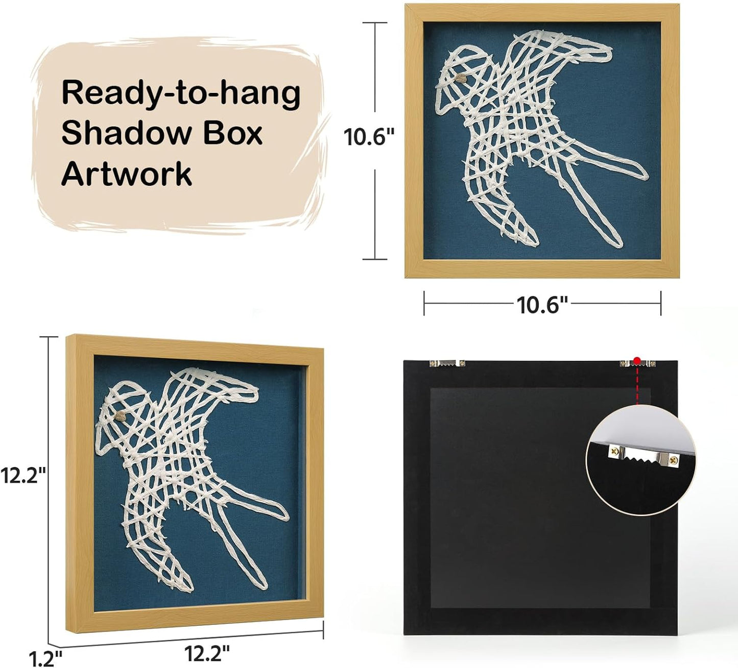 FOLKOR Framed Paper Wall Art Decor for Nursery Bedroom, 12" 3D Handmade Bird Swallow Wall Sculpture Shadow Box Art, Cute Animal Artwork Unique Gift for Boys Girls Birthday Graduation