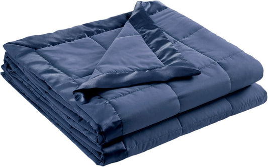 Madison Park Windom Down Alternative Blanket, Premium 3M Scotchgard Moisture Wicking Treatment, Lightweight and Soft Bed Cover For All Season, Satin Trim, Navy King