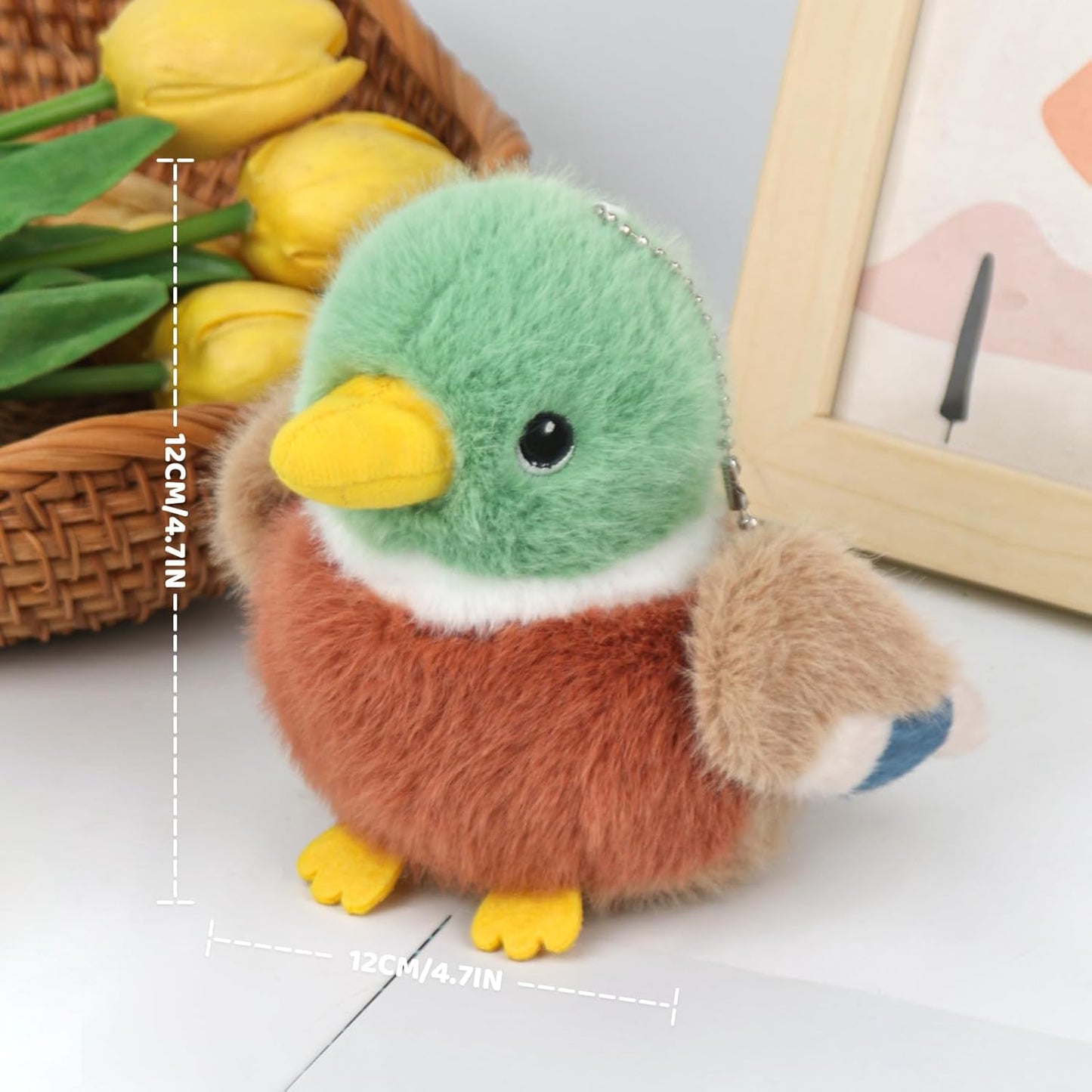 Mallard Duck Stuffed Animal 4.7 Inch Realistic Cute Plush Toy, Cute Mallard Duck Plushie Christmas Birthday Valentine's Day Gift for Kids Girlfriends