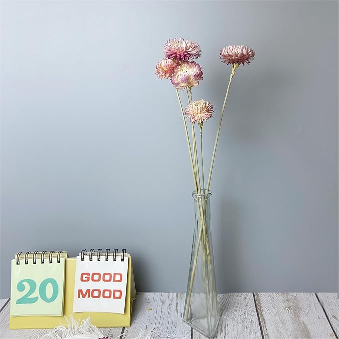 100% Natural Daisy Flowers, Dried Flower Bouquets-30Pcs Pink Daisies Chrysanthemums, 17 Inch Arrangements for Vase, Home Decoration Photo Props Parties and Weddings-Daisy Pink