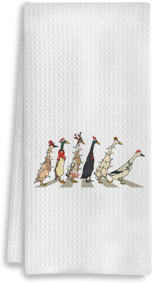 Duck Christmas Kitchen Towels, Duck Gifts for Women, Christmas Dish Towels Tea Towel Bathroom, 16x24 Inches