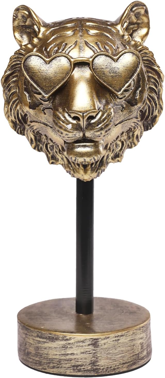 Handcrafted Resin Sculpture (Tiger)- Statue Decoration Modern Home Decor Accent, Trending Living Room & Office Decor, Elegant Tabletop & Shelf Decor for Desk, Bookshelf, Nightstand