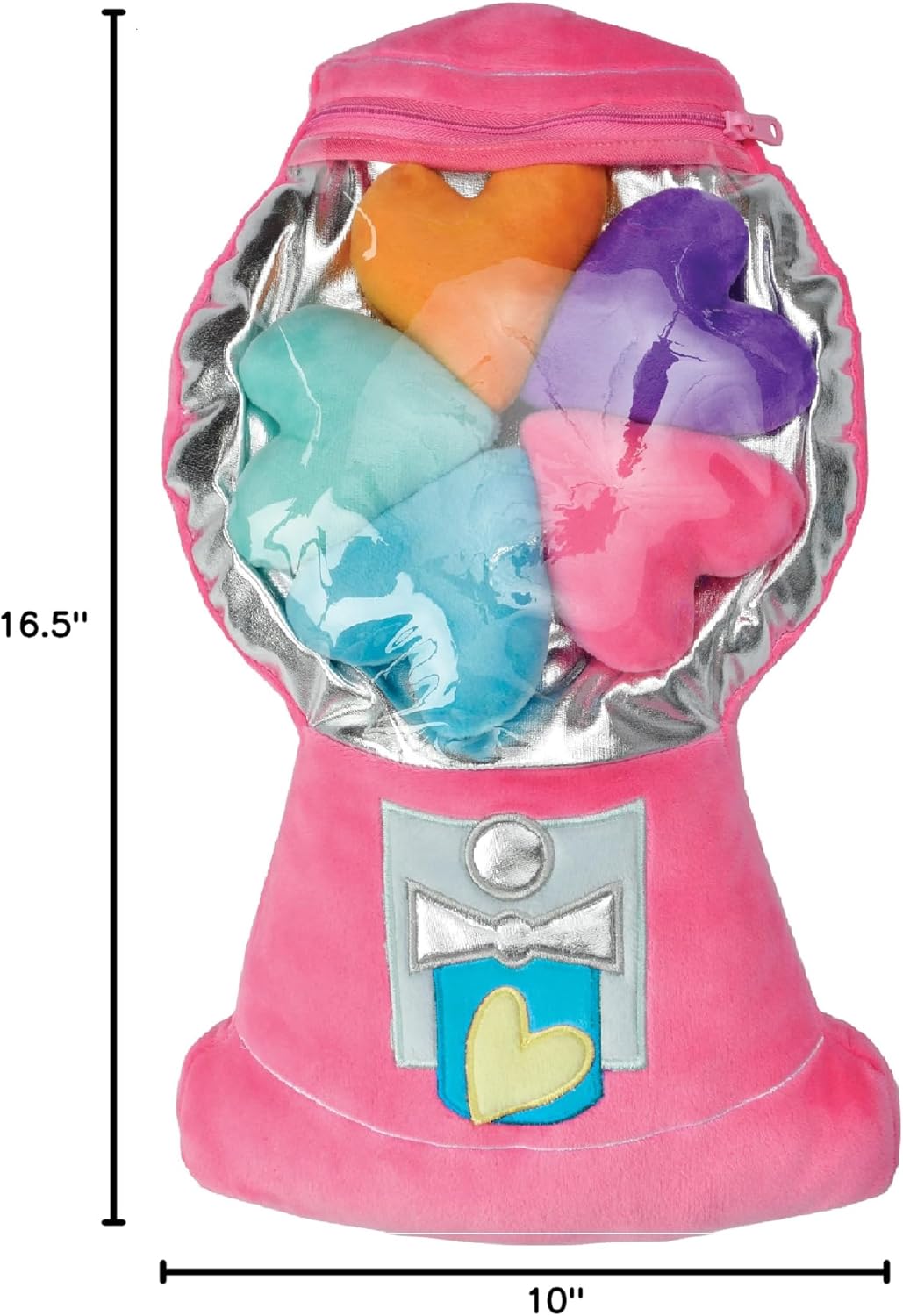 iscream Floating Hearts Gumball Machine Fleece Pillow Set with Mini Heart Pillows