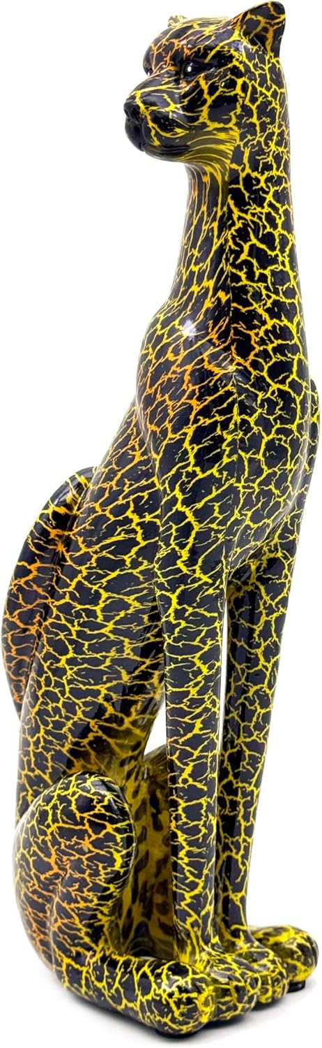 Colorful Leopard Statue Art Figurine Sculpture Collectible Gifts for Leopard Lover Office Home Decor Desk Accessories Decoration Garden Figurines Outdoor Decor (Color I)