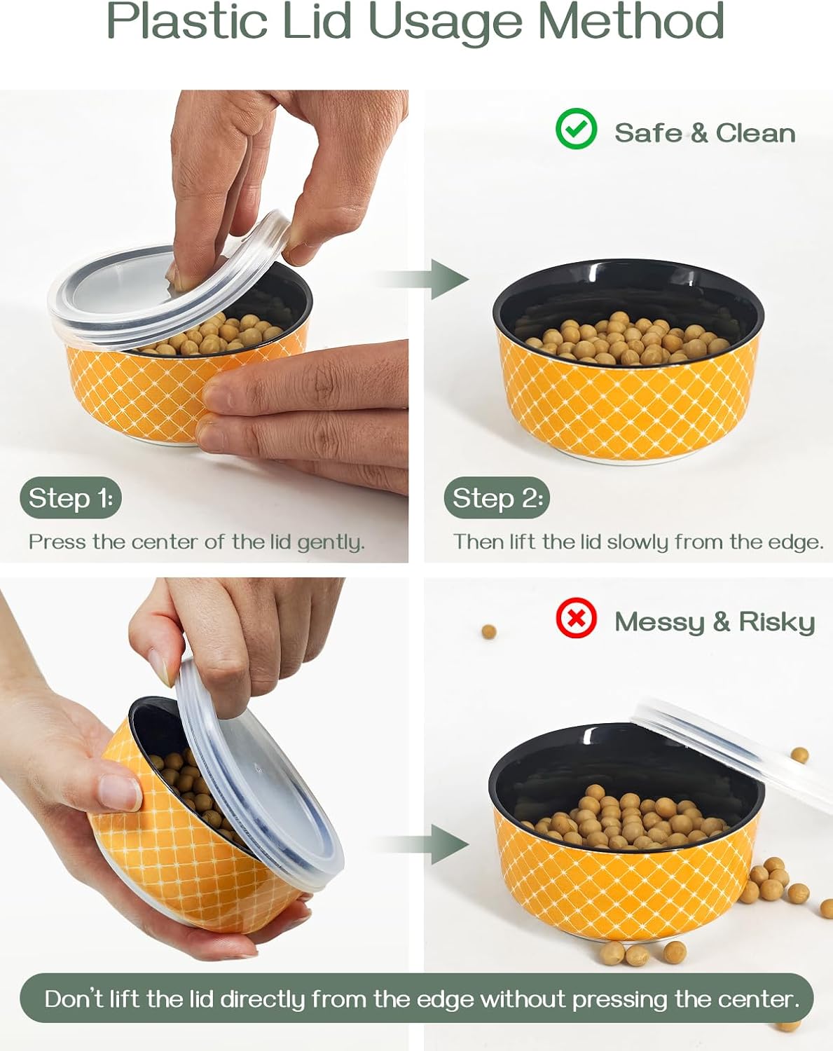 DOWAN Dipping Bowls with Lids, Ceramic Condiment Sauce Cups, 4 oz Dipping Sauce Bowls/Dishes for Charcuterie, Condiment, Tomato Sauce, Soy, BBQ and other Party Supplies, Kitchen Decor, Set of 6