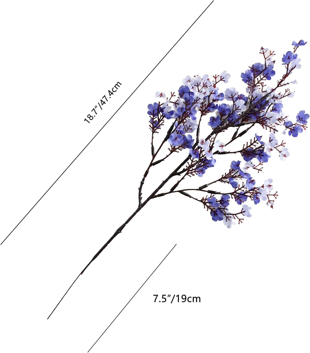 Mandy's Shades of Blue Artificial Baby’s Breath Flowers 6 Bundles Silk Gypsophila with Bendable Stems for Fall Centerpiece Wedding Decor and Table Arrangements