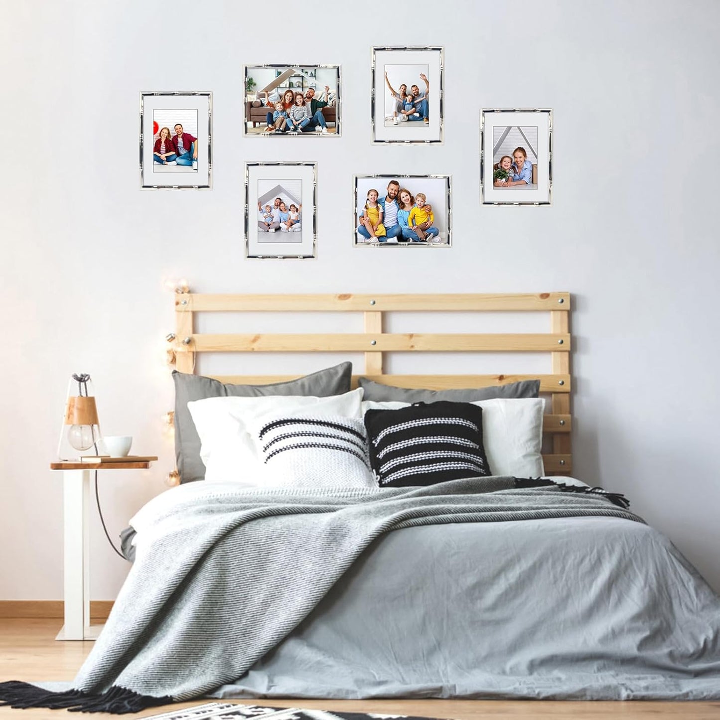 DECANIT 4x6 Picture Frame Metal,Thin Profile Photo Frame 4 by 6 Inch, Display for Wall Mounting or Tabletop,silver