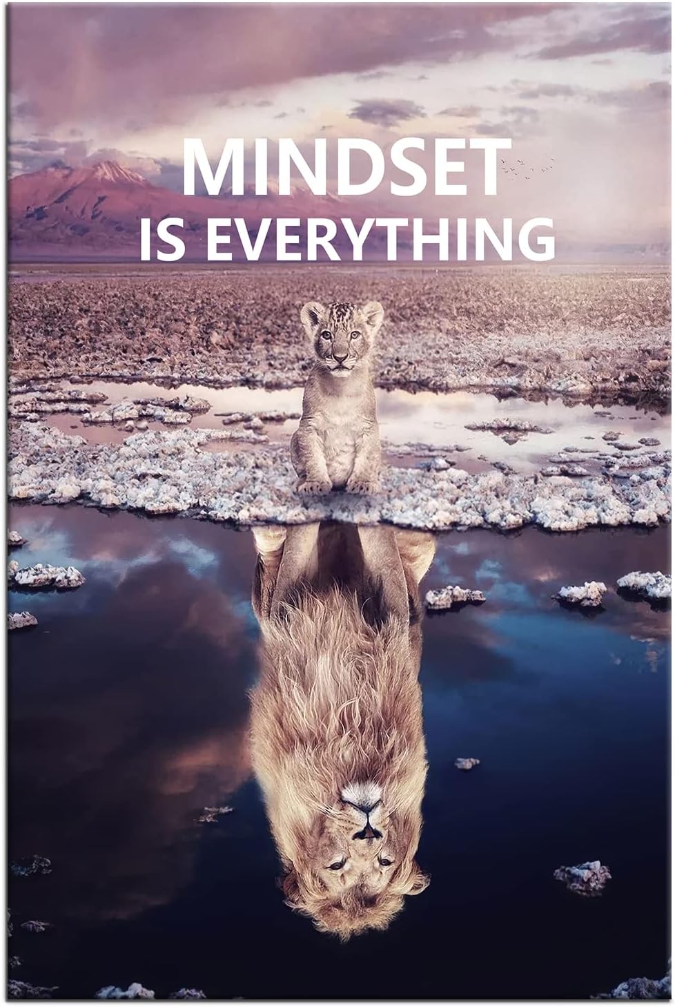 GoForArt Dream Big Motivational Canvas Wall Art, Inspirational Famous Quote Bedroom Living Room Decor, Positive Modern Landscape Mountain Office Dorm Room Poster Print (Inspirational-12, 12''x18'')