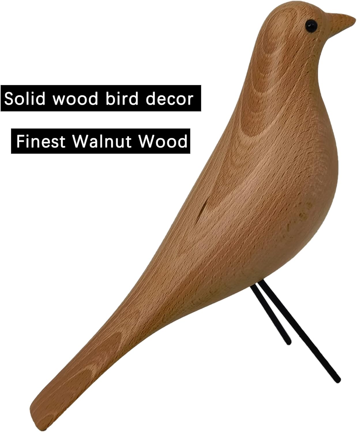Mid-Century Wood Bird Home Decor - Modern Style Birds Ornaments for Living Room Office Desk Decoration(Wood)…