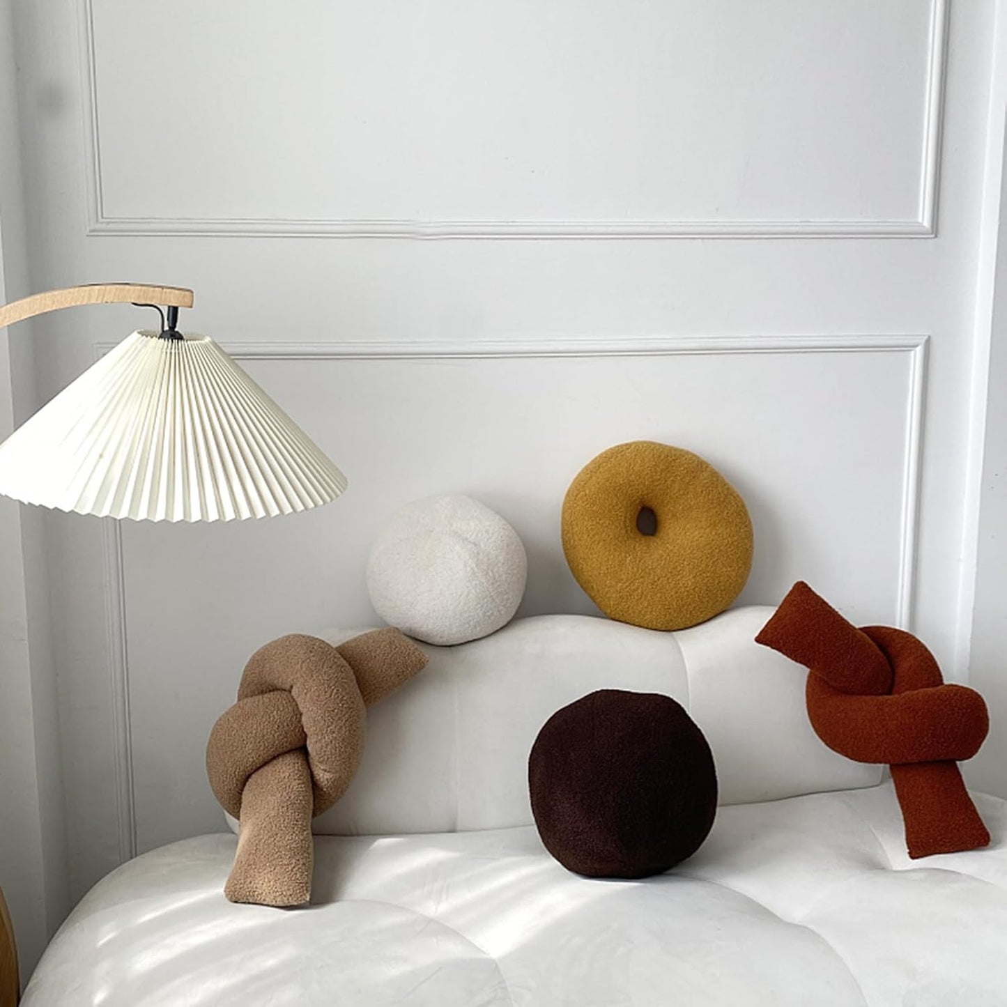 Khaki Knot Pillow Long Shaped Soft Knot Plush Pillow Cushion Home Decoration Throw Pillows for Sofa Bedroom Car Office Gift