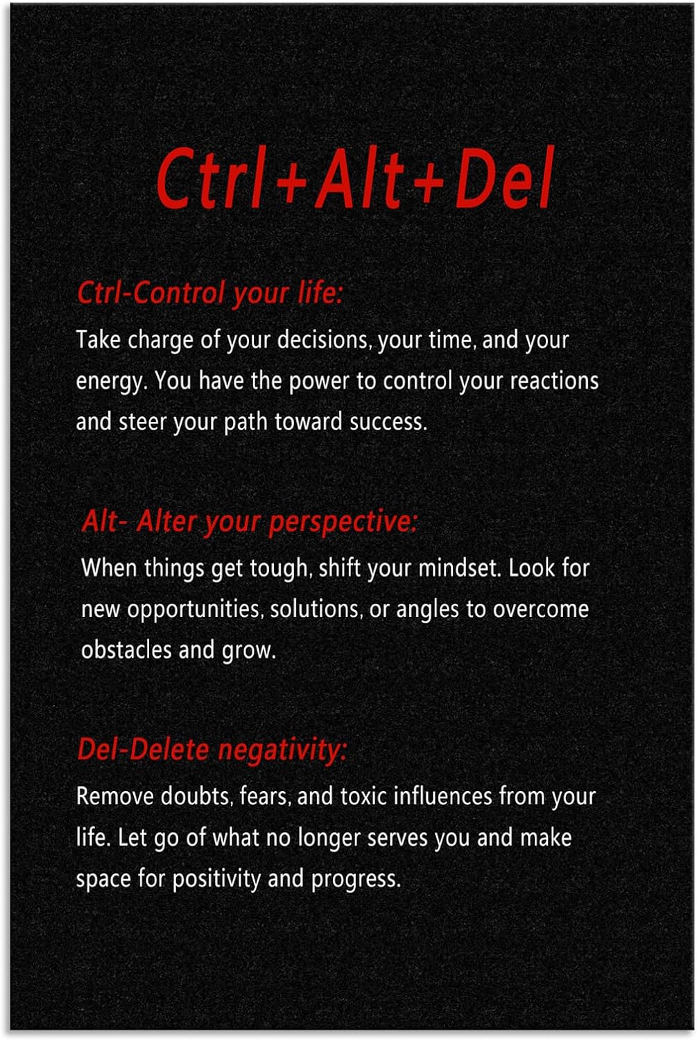 Inspirational Entrepreneur Quotes Wall Art Inspiring Ctrl Alt Del Painting Prints on Canvas Modern Motivational Posters Prints Artwork Home Office School Classroom Wall Decor[24''W X 36''H]