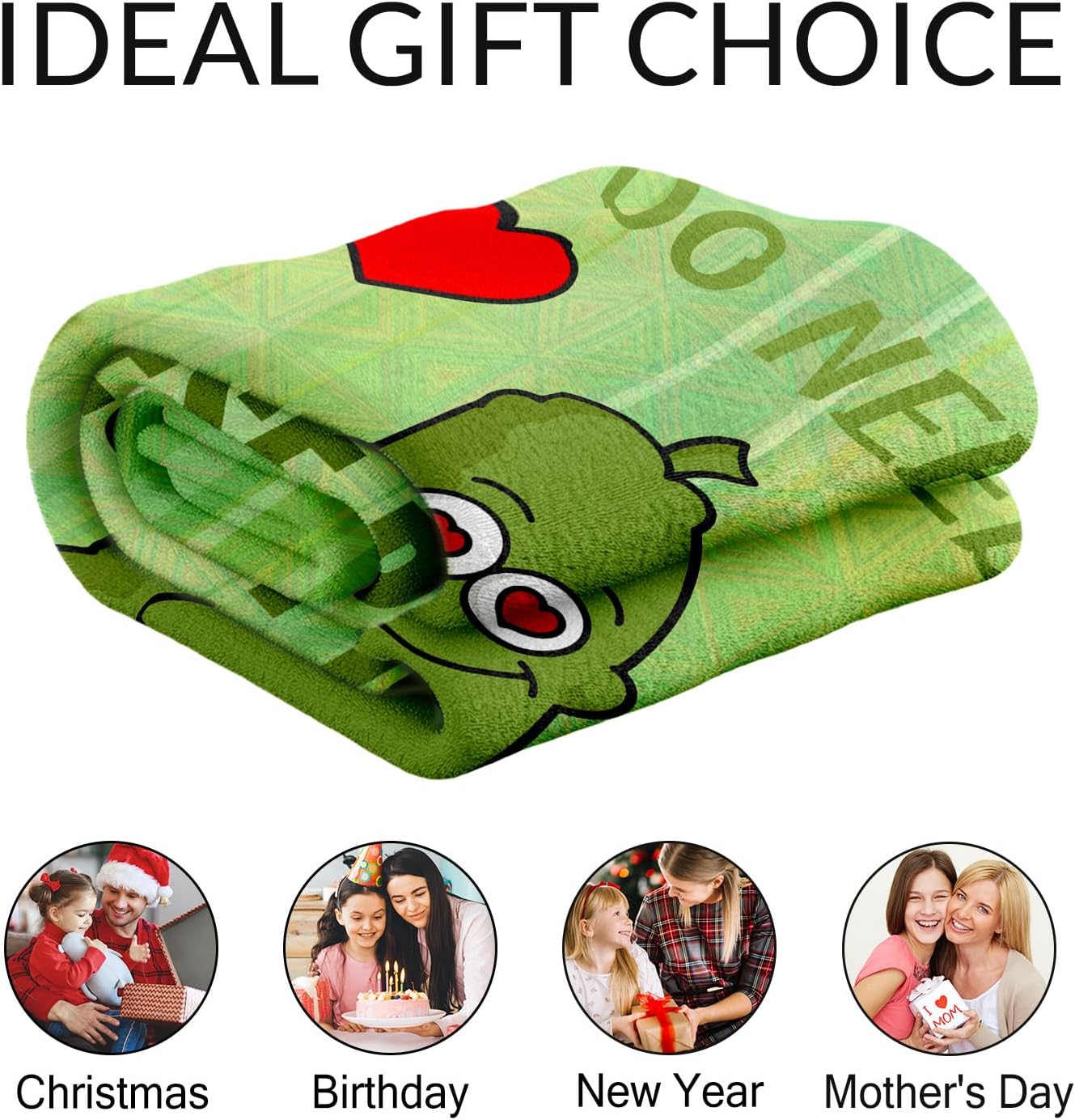Custom Pickle Blanket for Girls - 30x40 Inches Lap Size with Name - Soft Fuzzy Plush Throws Gift - Light Green Funny Throw Blanket for Couch, Office