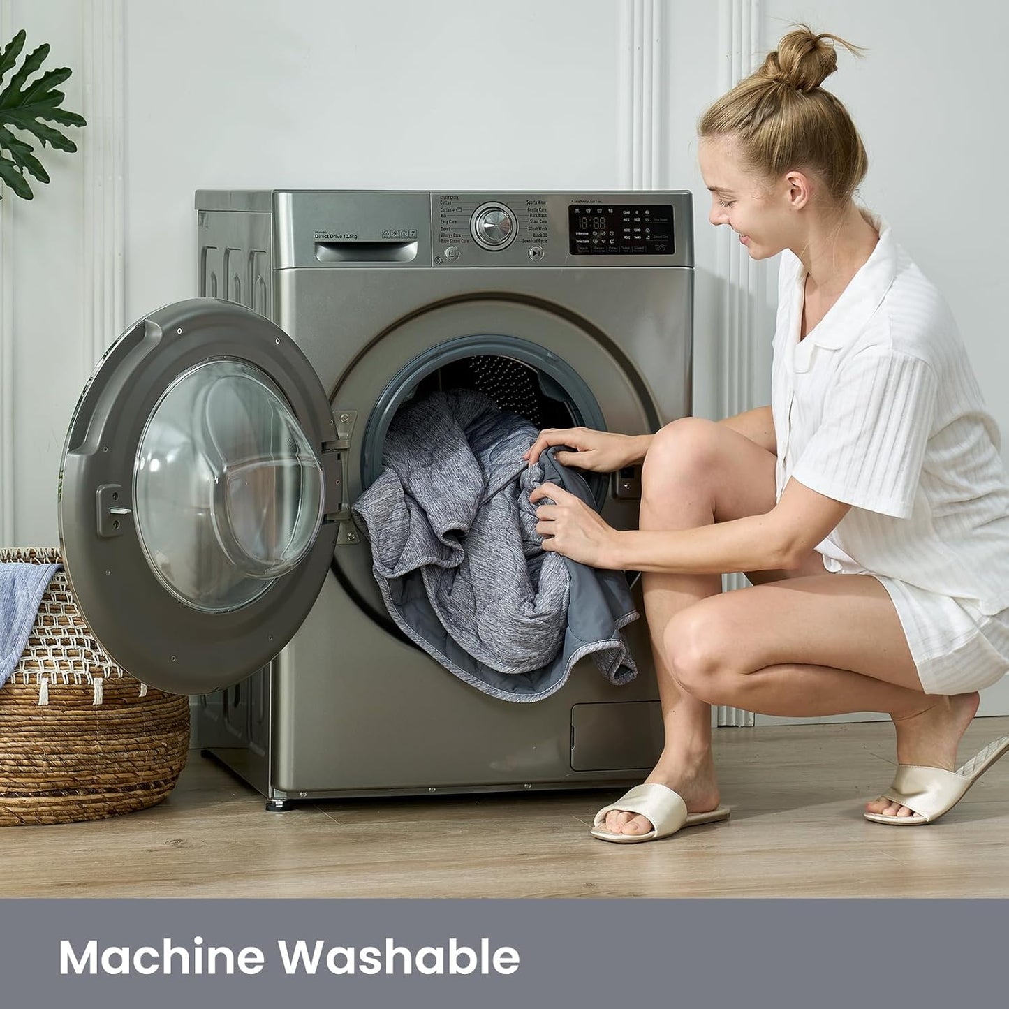 Cozy Bliss Cooling Dual-Sided Blanket for Hot Sleepers, Q-Max>0.46 Lightweight Soft Breathable All Seasons Double Side Cooling Throw for Night Sweats (Cool Blue, 50"x70")