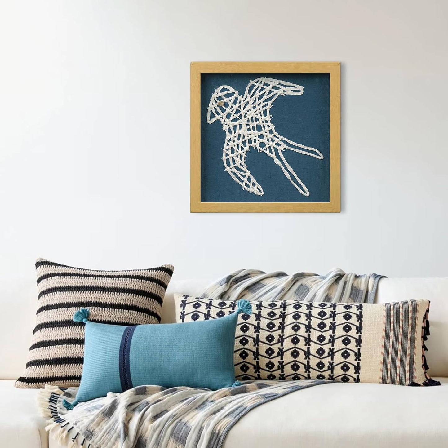 FOLKOR Framed Paper Wall Art Decor for Nursery Bedroom, 12" 3D Handmade Bird Swallow Wall Sculpture Shadow Box Art, Cute Animal Artwork Unique Gift for Boys Girls Birthday Graduation