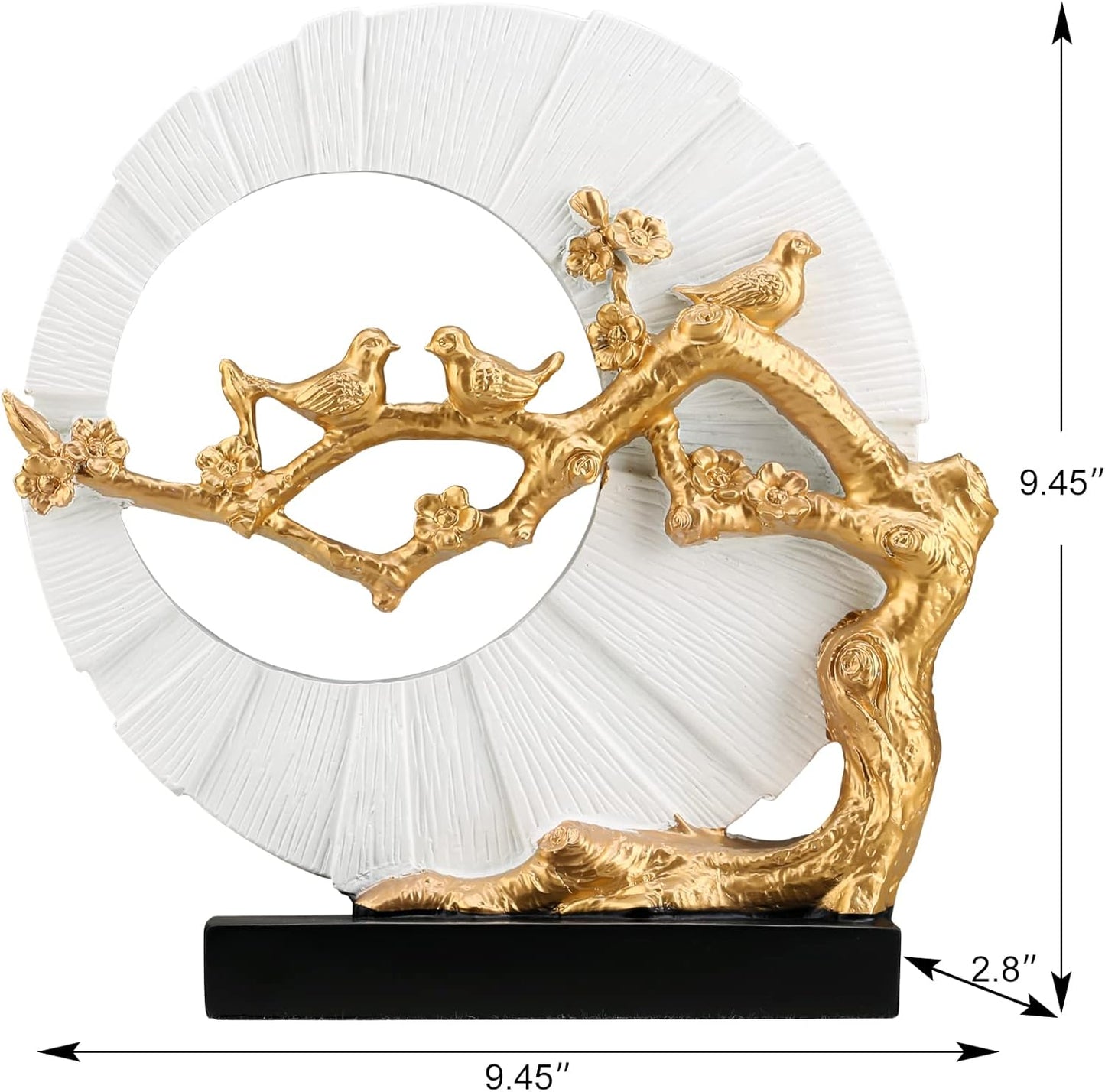 DOVDOV Gold Bird Statue Decor, Gold and White Home Decor, Bird Sculpture Home Decor for Bookshelf Office Shelf on Coffee Table TV Cabinet entryway entryway Decor.