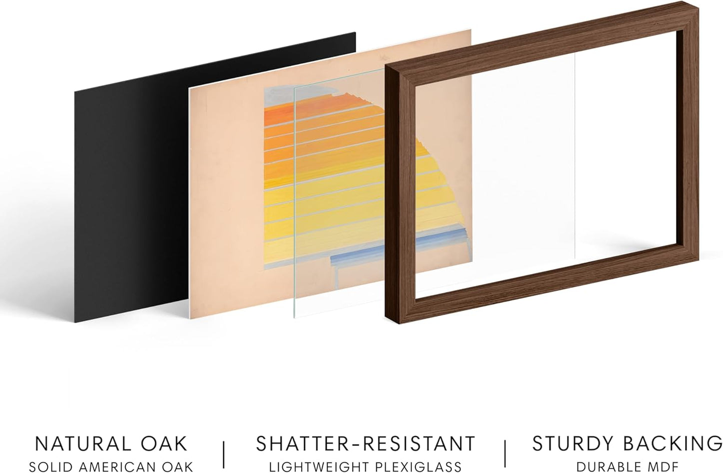 HAUS AND HUES Colorful Abstract Wall Art - Minimalist Retro Picture for Living Room Decor, Red and Pink Modern Wall Art Painting (Winold Reiss, Walnut Frame, 11x14)