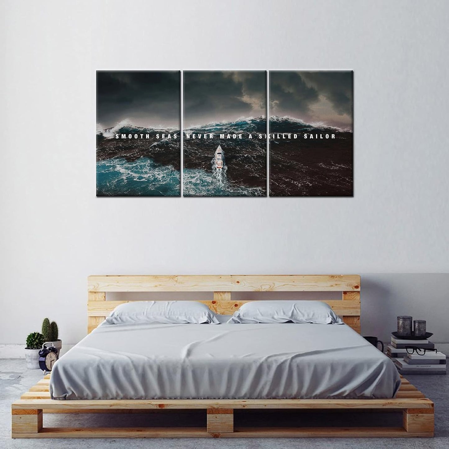 GoForArt Inspirational Canvas Wall Art, Famous Quote Prints Motivational Wall Decor, Boat Sea Poster for Office Living Room, Ocean Bedroom Dining Room Artwork Home Decoration 48x24in