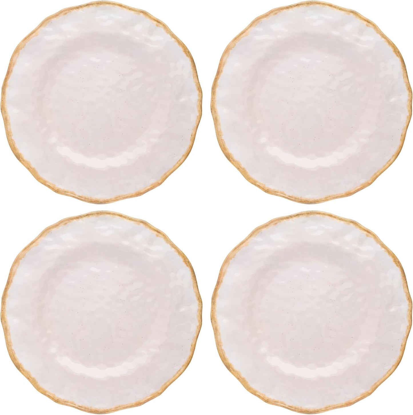 Karma, 10.75 inches Melamine Dinner Plates Set of 4, Reusable Dishwasher Safe Plates for Outdoor and Indoor, Heirloom Crème