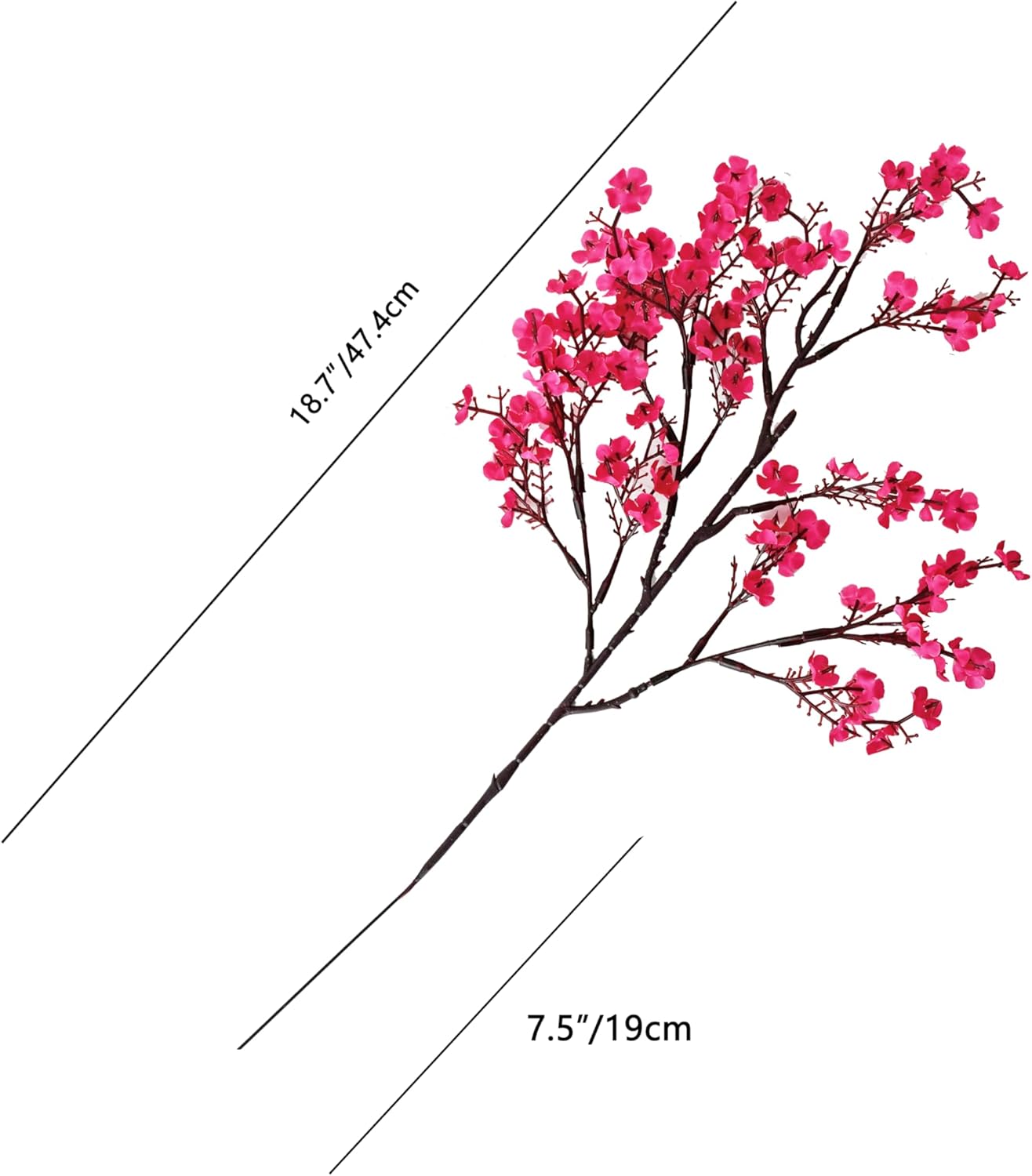 Mandy's Hot Pink Artificial Baby’s Breath Flowers 6 Bundles Silk Gypsophila with Bendable Stems for Fall Centerpiece Wedding Decor and Table Arrangements