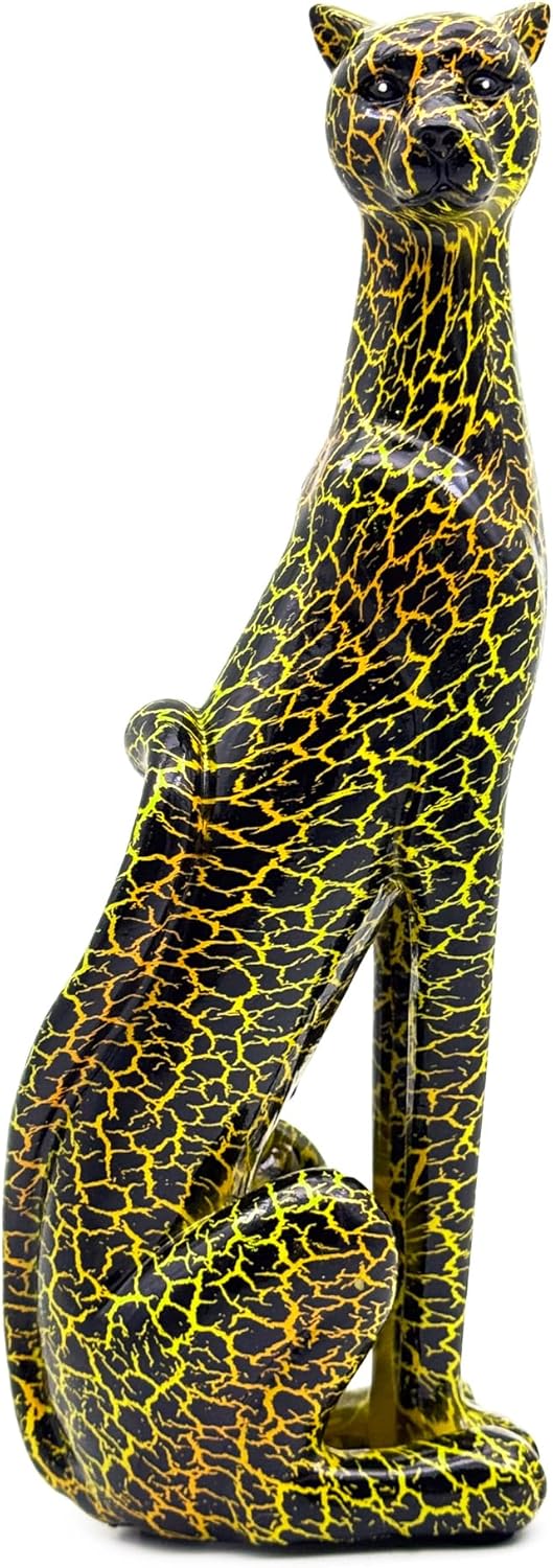 Colorful Leopard Statue Art Figurine Sculpture Collectible Gifts for Leopard Lover Office Home Decor Desk Accessories Decoration Garden Figurines Outdoor Decor (Color I)