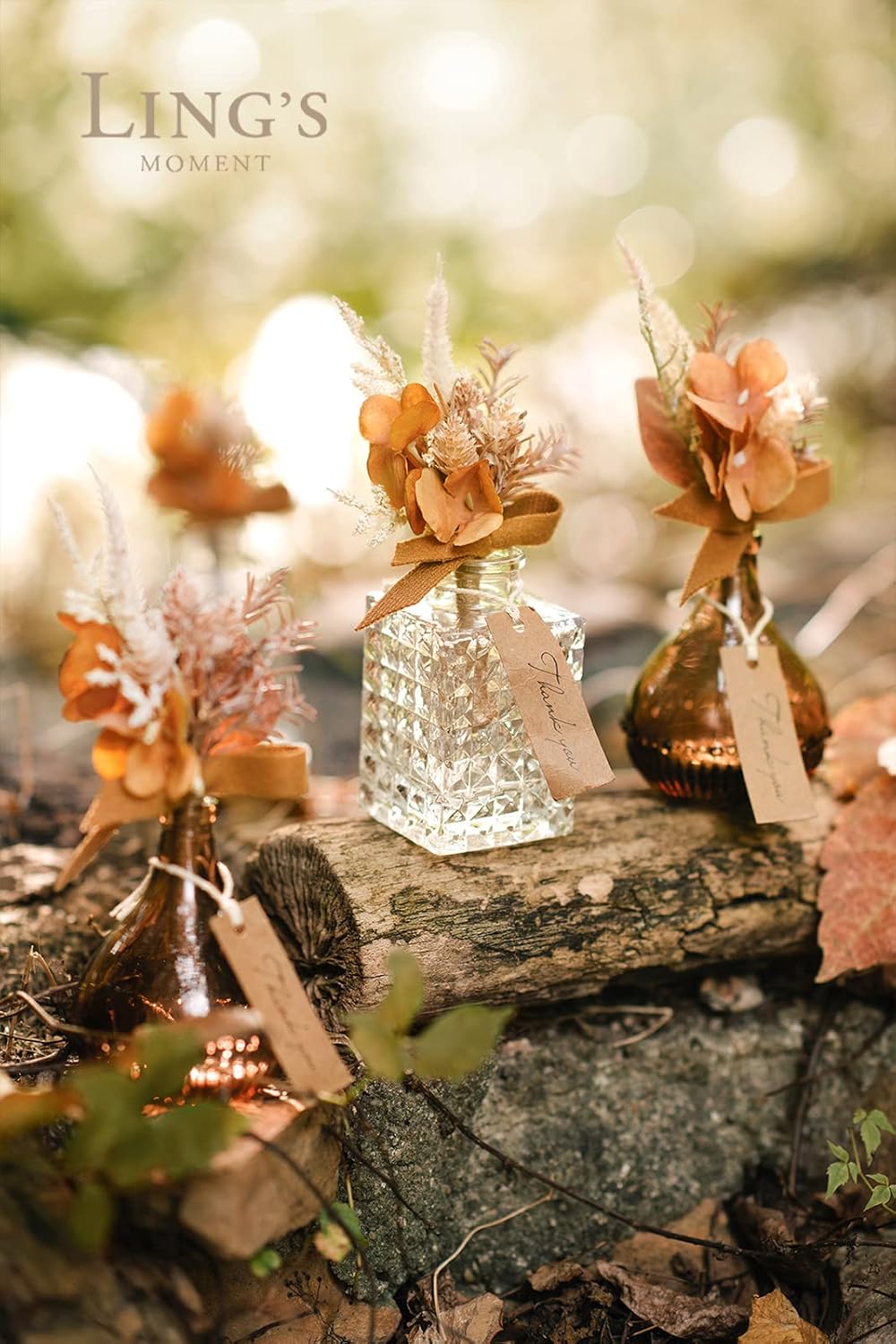 Ling's Moment Boutonniere for Men, 10pcs Groomsmen Guest Boutonniere, Artificial Flowers for Wedding Décor/Prom/Homecoming,etc.Boho Dried Burnt Orange