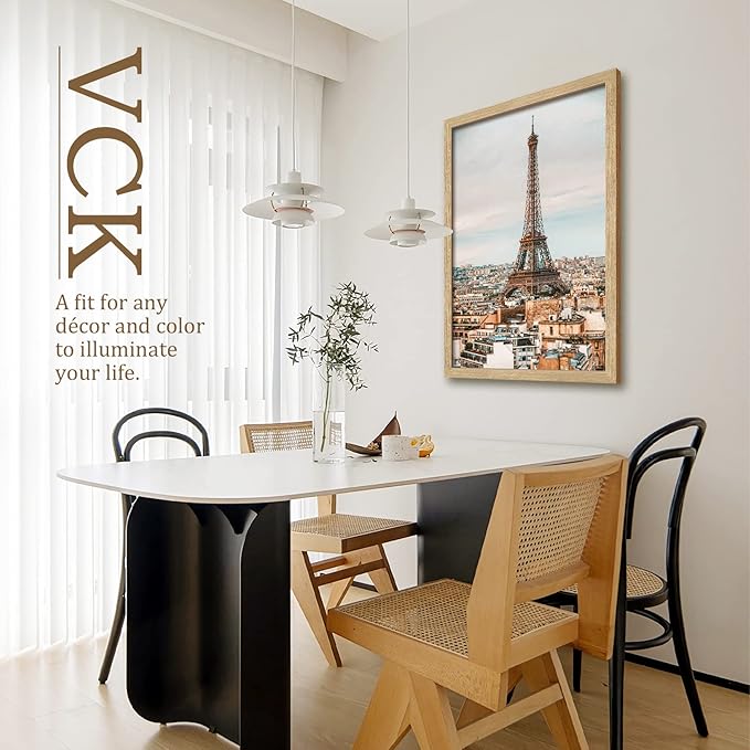 VCK 20x30 Oak Wood Frame for Poster & Picture, Natural Solid Wood Photo Frames Set of 3, Wall Gallery Frame