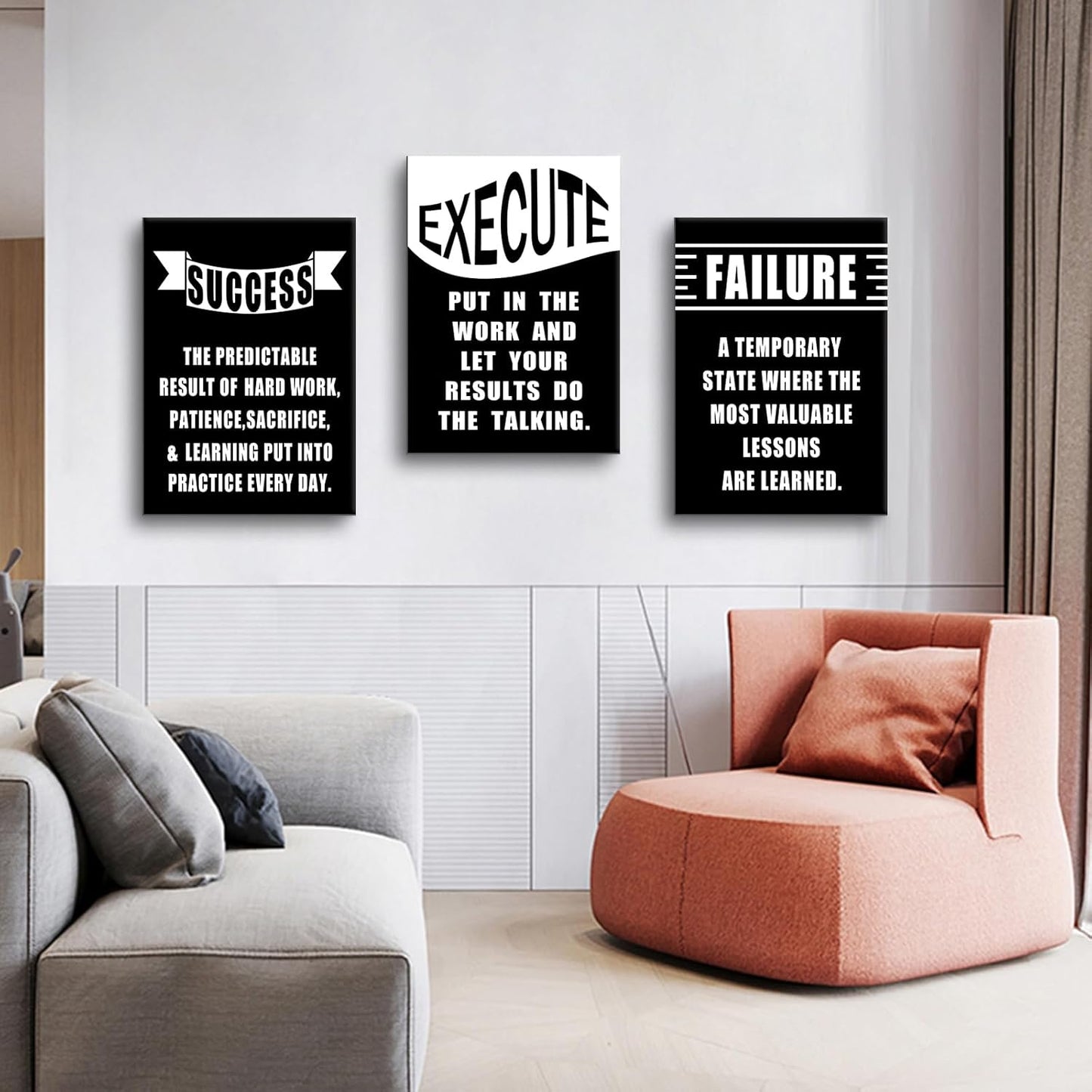 Inspirational Wall Art Successful Entrepreneur Quotes Poster Printing 3 Pieces Always Remind Yourself Posters Print for Living Room Teens Room Gym Workplace Artwork Ready to Hang [60''W x 28''H]