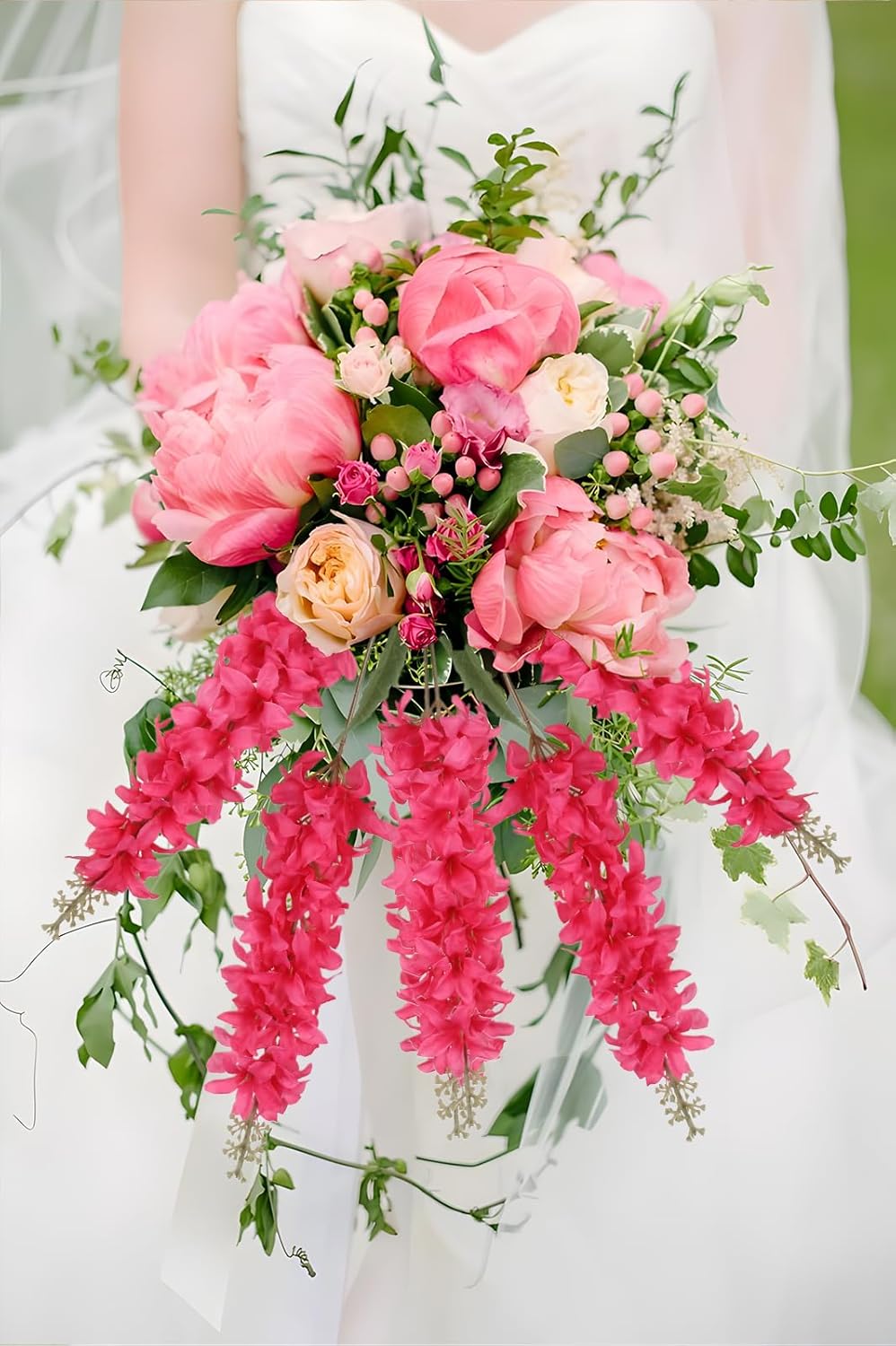 IPOPU 5PCS Artificial Silk Delphinium 34.2inch Fake Rose Red Delphinium Lifelike Hyacinth Flower Faux Flowers for Home Wedding Floral Arrangement Table Centerpiece Decor(Rose Red)