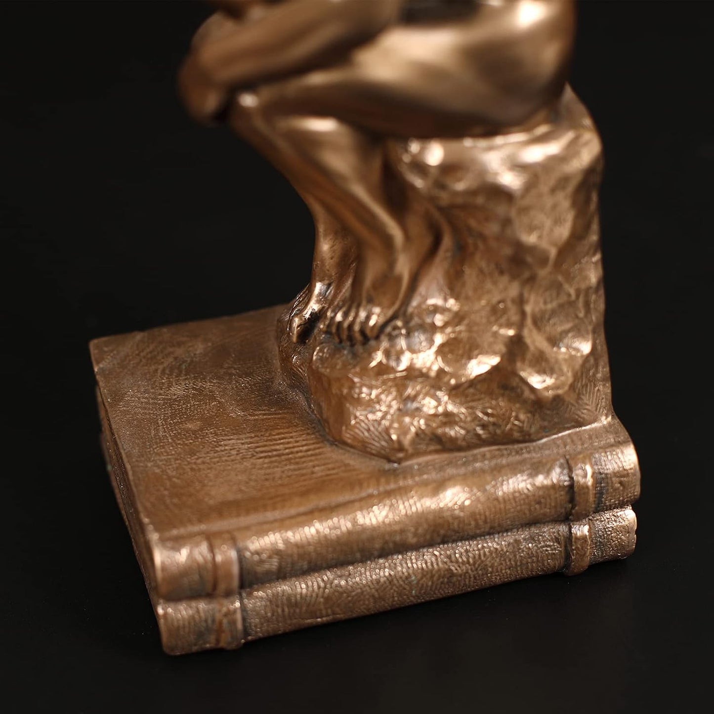 Magicsculp-The Thinker Statue Bookends in Premium Cold Cast Bronze- 7.48-Inch Museum Grade Collectible Figurine (Small-Bookends)