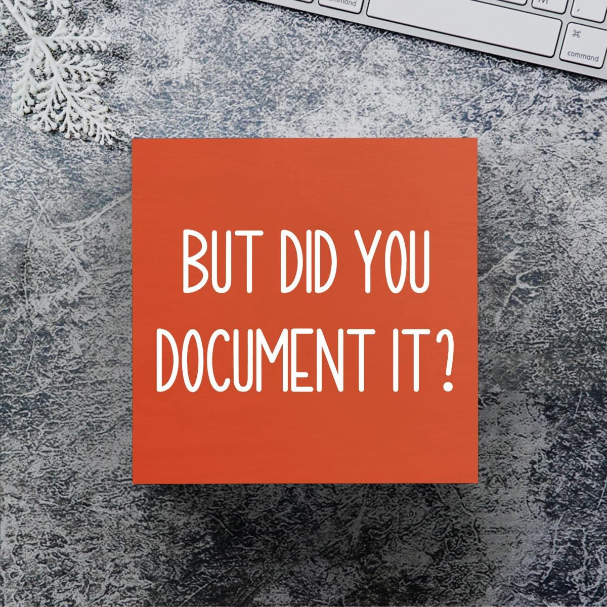 Halloween Office Desk Decorations - But Did You Document Sign, Work Gifts for Accountant HR Boss Employee Coworker, Cubicle Shelf Table Decor