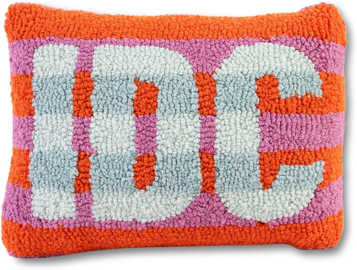 FURBISH Hook Decorative Throw Pillow - IDC - 9"x 12" - Small Embroidered Designer Pillow for Living Room, Couch, Sofa, Chair & Bed - Eclectic Home Decor