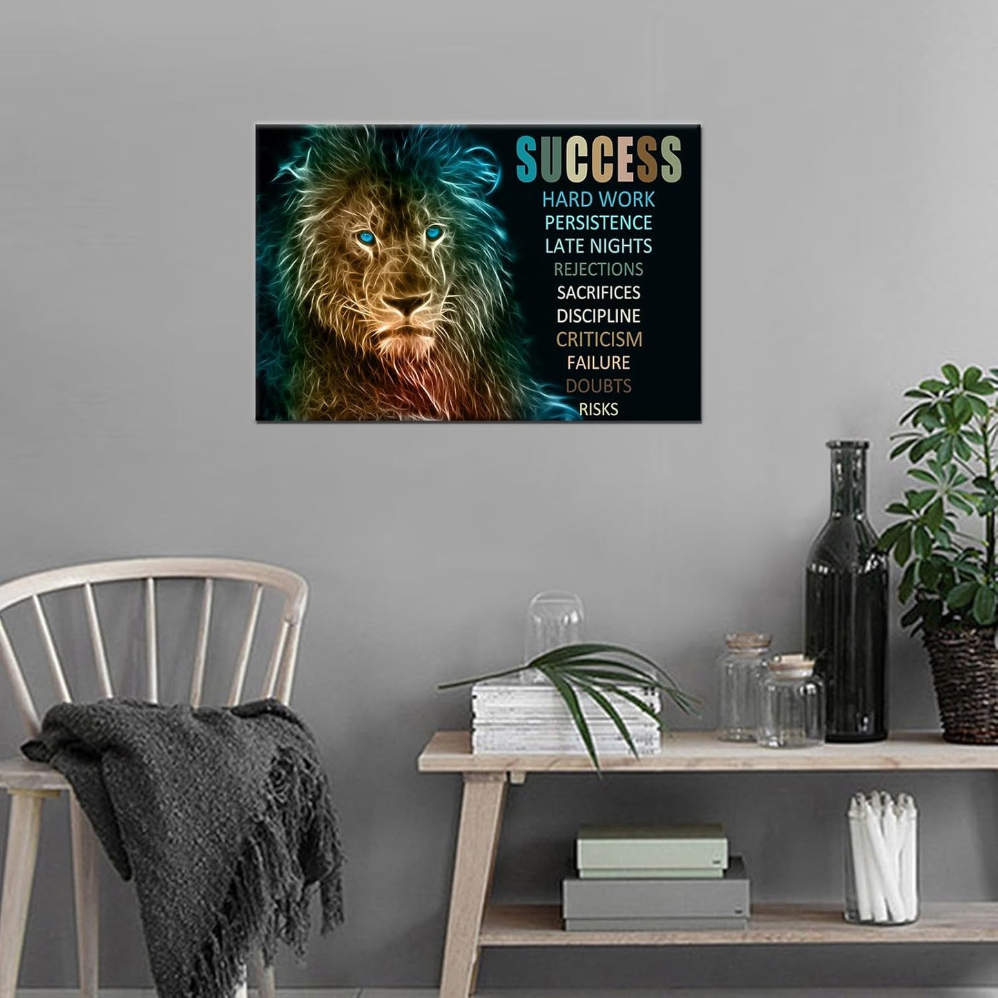 GoForArt Dream Big Motivational Canvas Wall Art, Inspirational Famous Quote Bedroom Living Room Decor, Positive Modern Landscape Mountain Office Dorm Room Poster Print (Inspirational-15, 12.00" x 18.00")