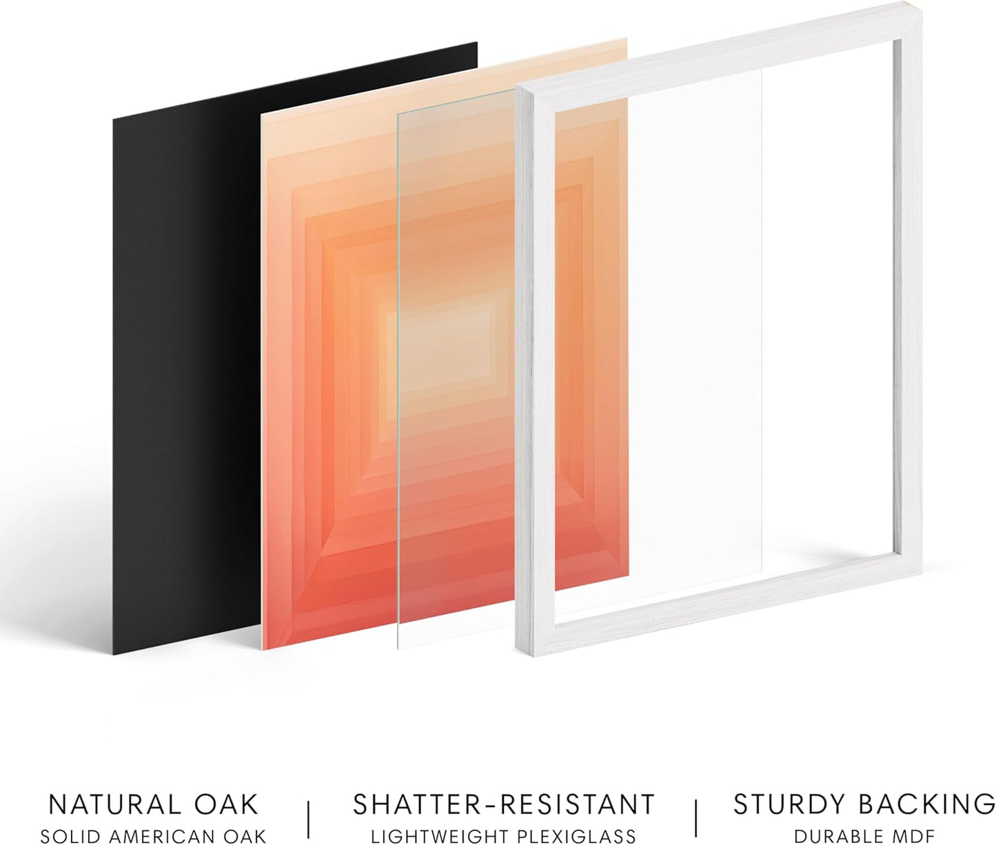 HAUS AND HUES Pink Geometric 2 Art Print with White Oak Frame 16x20