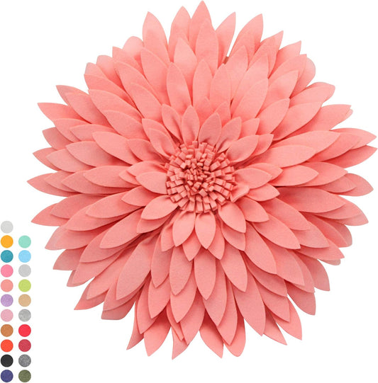 Contempo Lifestyles 3D Daisy Flower Pillow - Patented Design, Couch & Bed Decoration (18" Flower, 16" Pillow with Insert, Peach)