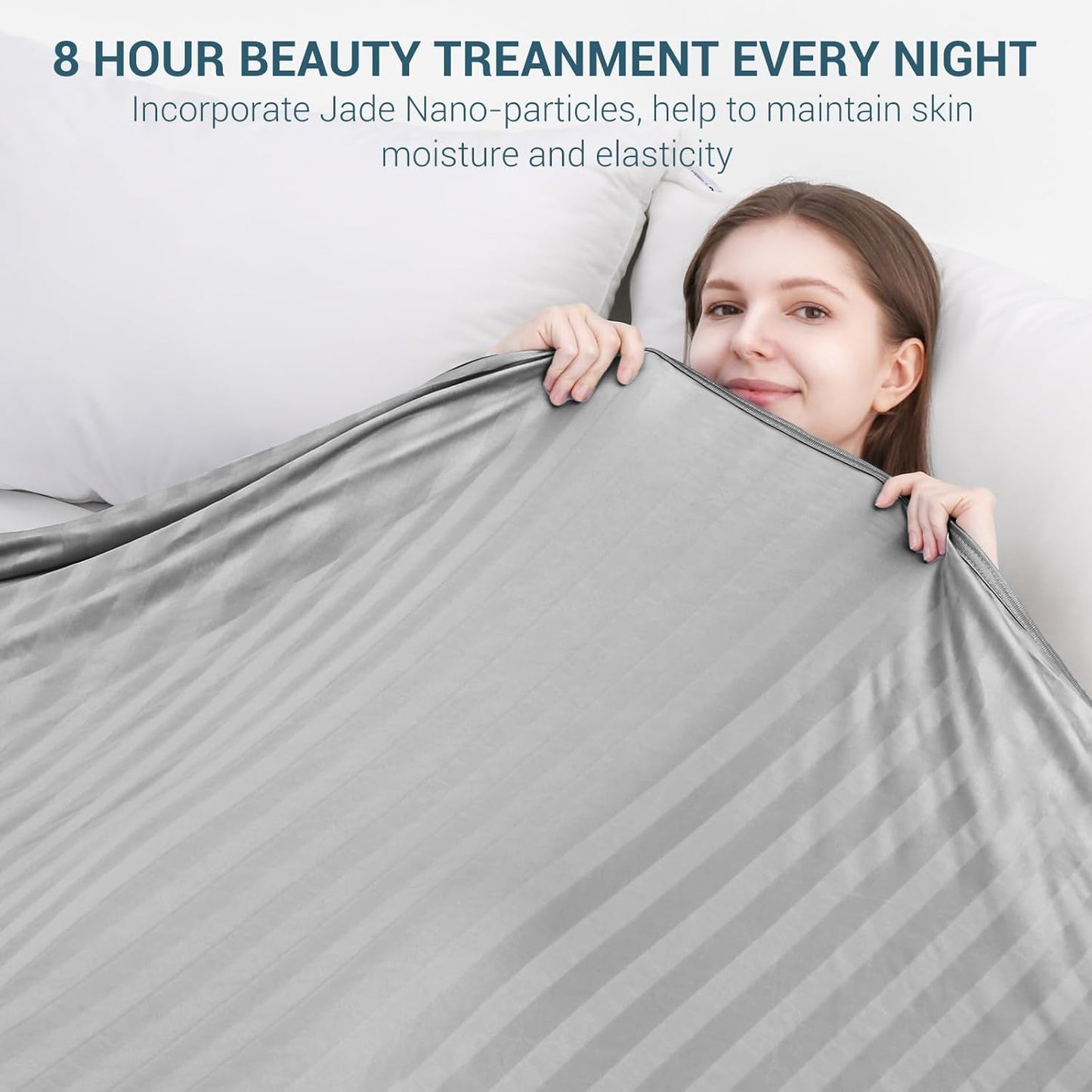 Elegear Revolutionary Cooling Blanket King, Absorbs Heat to Keep Body Cool for Night Sweats, Double Sided Arc-Chill 3.0 Cool Fiber Q-Max>0.5, Cold Summer Blankets for Hot Sleeper, Light Gray