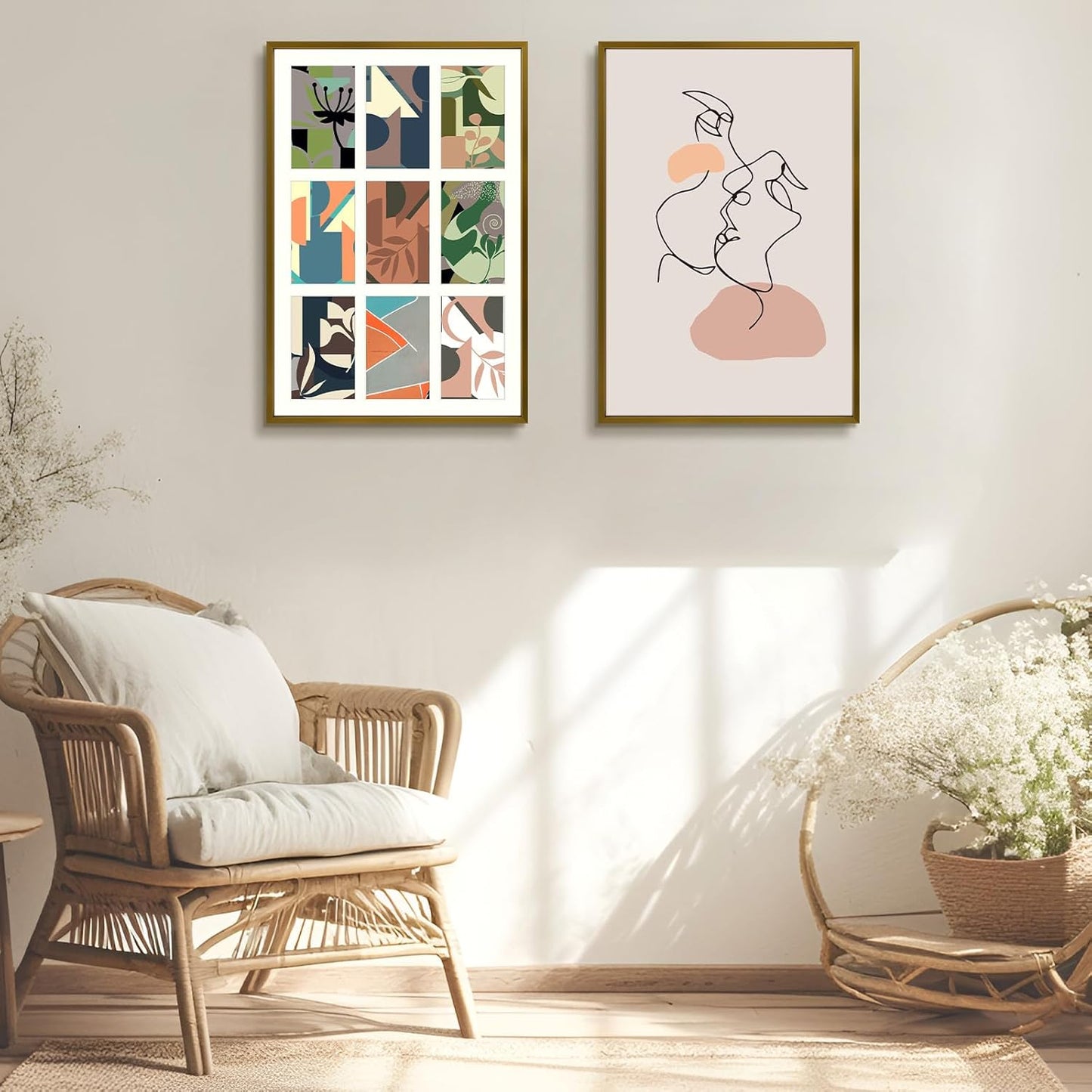 Frametory - 13.6x19.7 Aluminum Collage Picture Frame - Display 4x6 Pictures with 9 Openings Mat - Real Glass Front - Horizontal/Vertical Wall Mount - Bronze 1 Pack