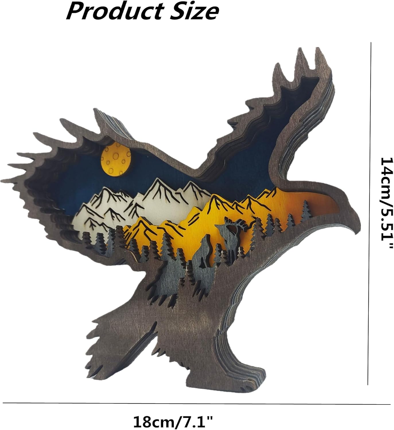 Forest Animal Desk Art Decor Wooden Farmhouse Table Decoration, Cabin Decor, Nursery Decor Mountain Decor for Bedroom Living Room(Eagle)