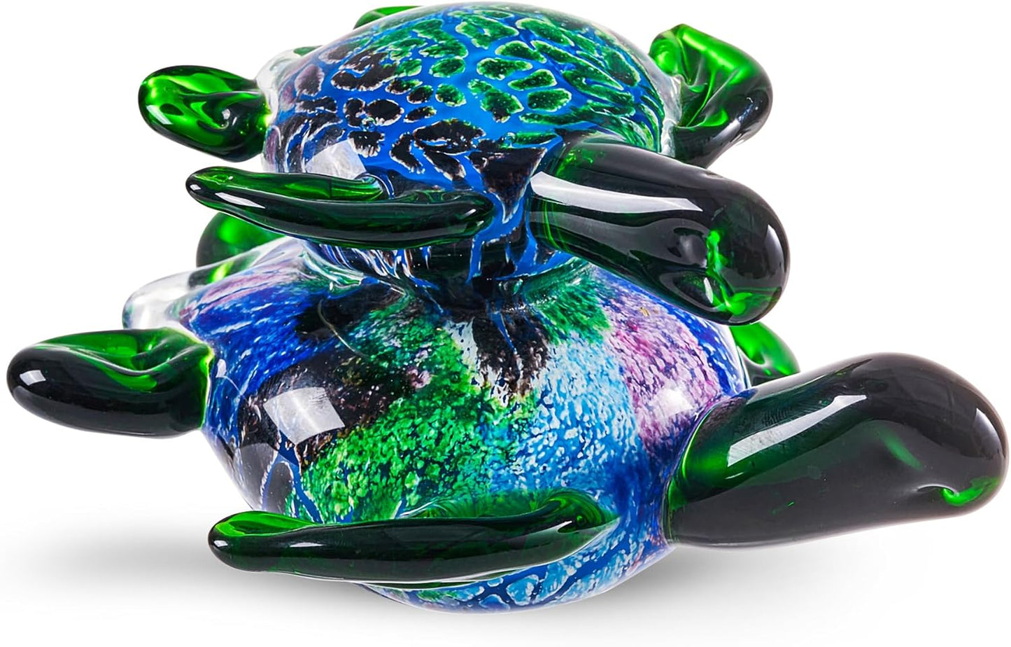 EUSTUMA Hand Blown Glass Sea Turtle with Babies Figurines,Sea Animal Ornament for Home Decor,Sea Animals Collection for Birthday Gift,Glass Tortoise Sculpture