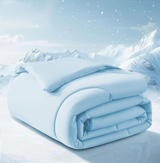 Cooling Comforter King/Cali King Size, All Season Blanket for Hot Sleepers, Lightweight Comforter for Night Sweats, Double-Sided Cooling Bedding for Bed, Sofa, Office, Camping (Blue,108"*90")