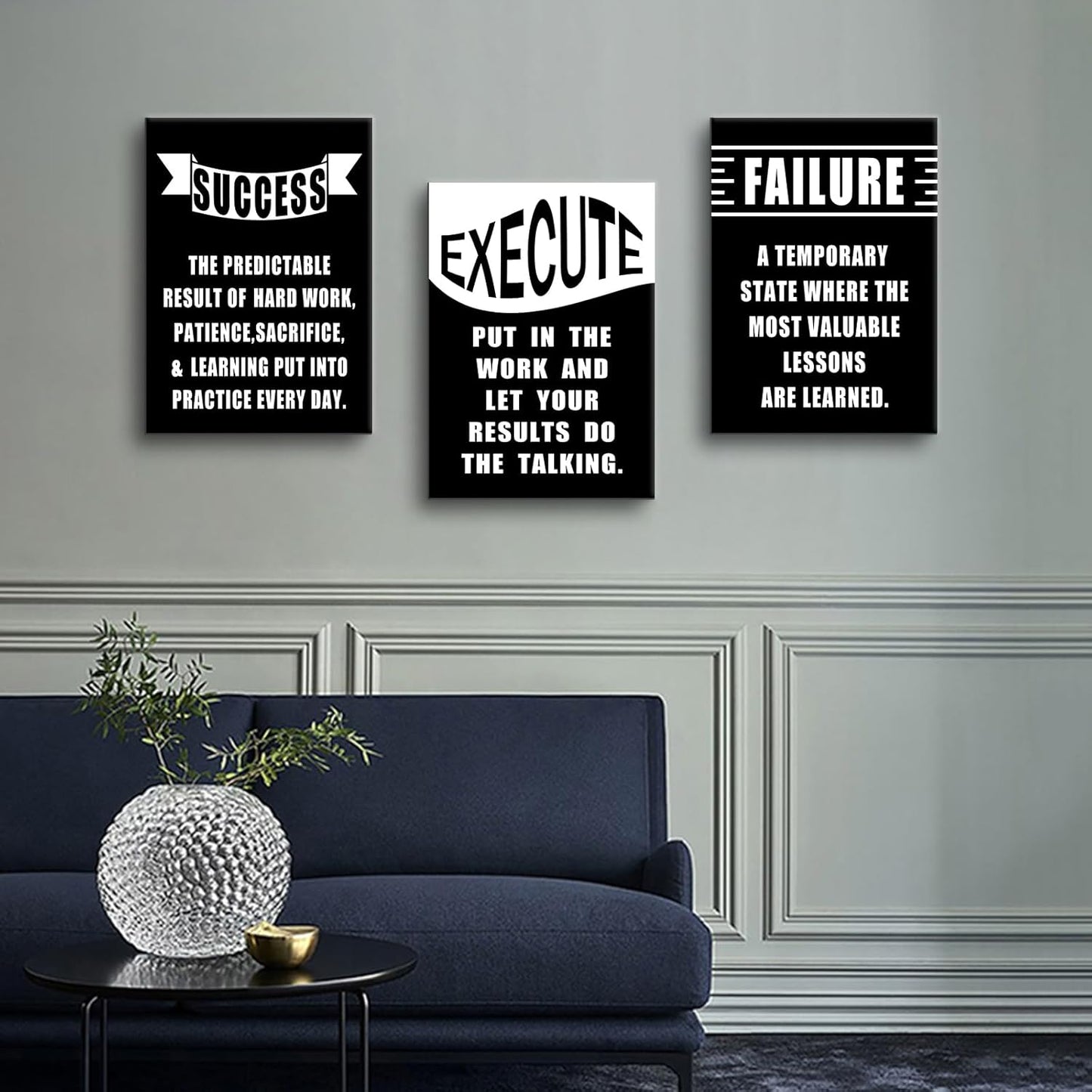 Inspirational Wall Art Successful Entrepreneur Quotes Poster Printing 3 Pieces Always Remind Yourself Posters Print for Living Room Teens Room Gym Workplace Artwork Ready to Hang [60''W x 28''H]