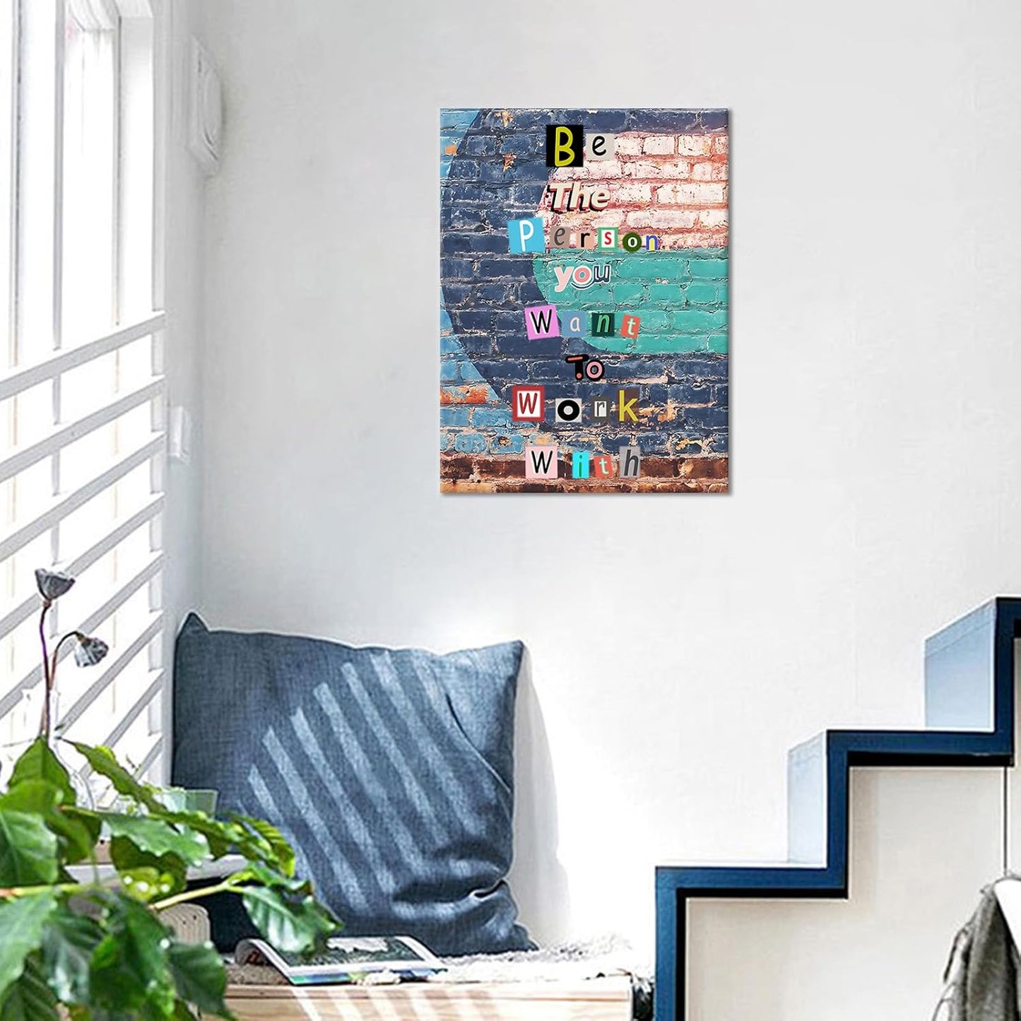 Inspirational Canvas Wall Art for Office Women Men Motivational Quotes Positive Theme Picture Painting Artwork for Modern Bedroom Classroom Workplace Gym Wall Decoration Ready to Hang [18''Hx24''W]